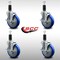 Service Caster 5'' SS Blue Poly Swivel 1-1/4'' Expanding Stem Caster Set with Brake, 4PK SCC-SSEX20S514-PPUB-BLUE-TLB-114-4 - alternate 2
